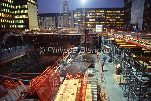 Chantier RATP Paris 03.JPG - Chantier de la RATP, construction du siège social entre 1993 et 1994, quai de la Rapée, Paris 12e